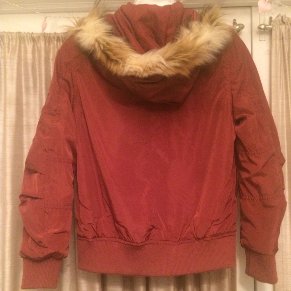 Coral/Pink colored Puffer Jacket - Picture 2 of 7